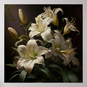 White Oaster Lilis Blume Art Print Poster