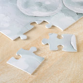 White Ocean Seafoam Blue Shells Pearls Puzzle (Seite)