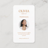 White / Ochre Foto Social QR Code Visitenkarte (Vorderseite)