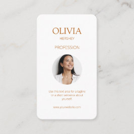 White / Ochre Foto Social QR Code Visitenkarte