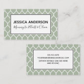 White Ogee & Sage Mommy Playdate Calling Card Telefonnummerkarte (Vorne/Hinten)