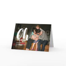 White Oh What Fun Holiday Foto Grußkarte