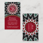 White Om Reiki Yoga New Age Business Cards Visitenkarte (Vorne/Hinten)