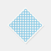 White on Baby Blue Large Size Polka Dots Paper Serviette (Ecke)