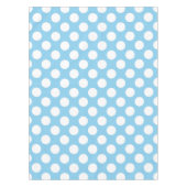 White on Baby Blue Large Size Polka Dots Tischdecke (Vorderseite)