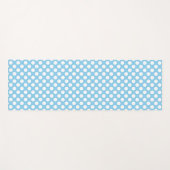 White on Baby Blue Large Size Polka Dots Yogamatte (Vorderseite (Horizontal))