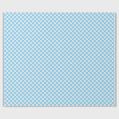 White on Baby Blue Small Size Polka Dots Geschenkpapier (Flach)