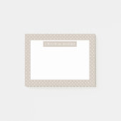 White On Beige Polka Dots Pattern Custom Text Post-it Klebezettel (Vorderseite)