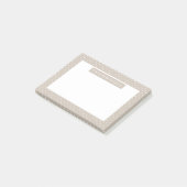 White On Beige Polka Dots Pattern Custom Text Post-it Klebezettel (angewinkelt)