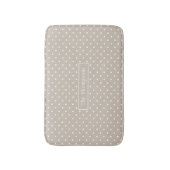 White On Beige Polka Dots Pattern With Custom Name Badematte (Vorderseite Vertikal)