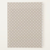 White On Beige Polka Dots Pattern With Custom Name Planer (Rückseite)