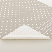 White On Beige Polka Dots Pattern With Custom Name Sherpadecke (3/4)