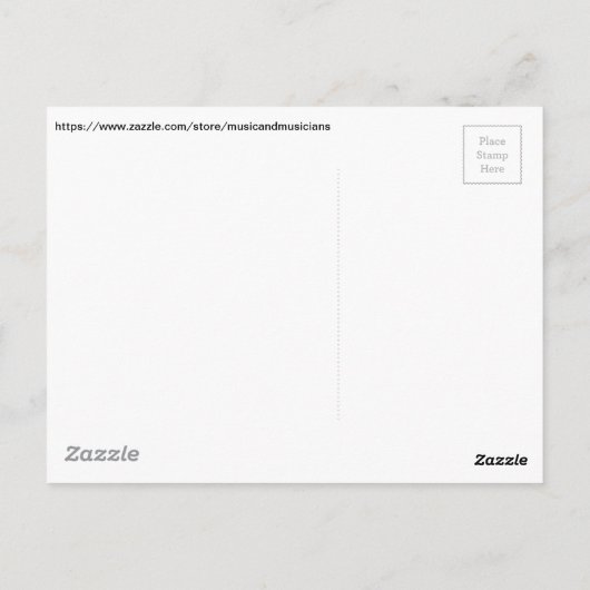 White-on-Black Alto Clef C-Clef Viola Music Postkarte (Rückseite)