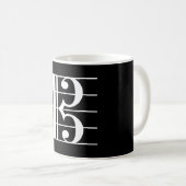 White-on-Black Alto Clef Kaffeetasse (VorderseiteRechts)