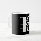 White-on-Black Alto Clef Kaffeetasse (Vorderseite Links)