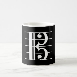 White-on-Black Alto Clef Kaffeetasse