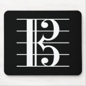 White-on-Black Alto Clef Mousepad (Vorne)
