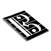 White-on-Black Alto Clef Notizblock (Rechte Seite)