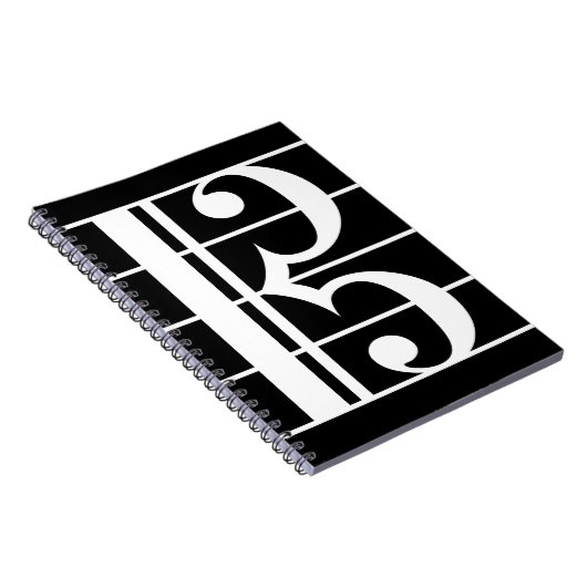 White-on-Black Alto Clef Notizblock (Rechte Seite)