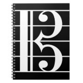 White-on-Black Alto Clef Notizblock (Vorderseite)