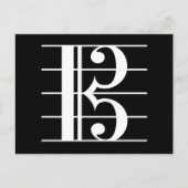 White-on-Black Alto Clef Postkarte (Vorderseite)