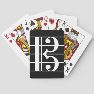 White-on-Black Alto Clef Spielkarten