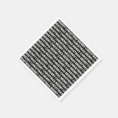 White on Black Christmas Typografy Paper Napkin Serviette (Ecke)