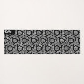 White on black dots geometric pattern yogamatte (Rückseite (Horizontal))