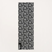 White on black dots geometric pattern yogamatte (Vorderseite)