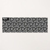 White on black dots geometric pattern yogamatte (Vorderseite (Horizontal))