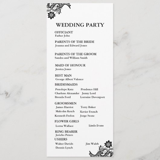 White on Black Flat Programm (Rückseite)