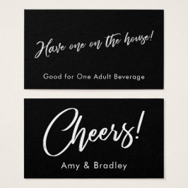 White on Black Handwriting Script Drinckets