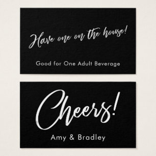 White on Black Handwriting Script Drinckets
