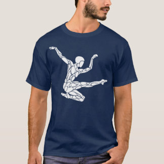 White on Black Jump Kick Dance für Athlete Gymnast T-Shirt