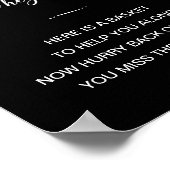 White on Black Ladys Badezimmer Basket Hochzeit Poster (Ecke)