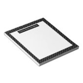 White On Black Polka Dots Pattern Custom Text Notizblock (angewinkelt)