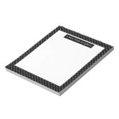 White On Black Polka Dots Pattern Custom Text Notizblock (Rotiert)