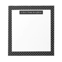 White On Black Polka Dots Pattern Custom Text