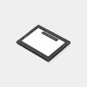 White On Black Polka Dots Pattern Custom Text Post-it Klebezettel (angewinkelt)