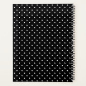 White On Black Polka Dots Pattern With Custom Name Planer (Rückseite)