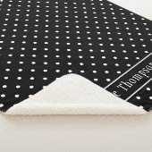 White On Black Polka Dots Pattern With Custom Name Sherpadecke (3/4)