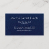 White on Black Signature Event Planner Adaptable Visitenkarte (Rückseite)