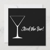 White on Black Stock die Bar Script Couples Dusche Einladung (Rückseite)