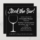 White on Black Stock die Bar Script Couples Dusche Einladung (Vorne/Hinten)