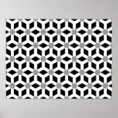 White on Black Tiled Hex Poster (Vorne)