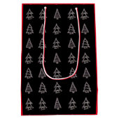 White on Black Tree Gift Bag (Red Sides) Mittlere Geschenktüte (Rückseite)