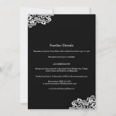 White on Black Wedding Einladung (Rückseite)