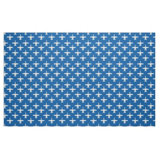 White on Blue A-10 Warthog Attack Jet Muster Stoff (Fat Quarter (45,7 x 55,9 cm))