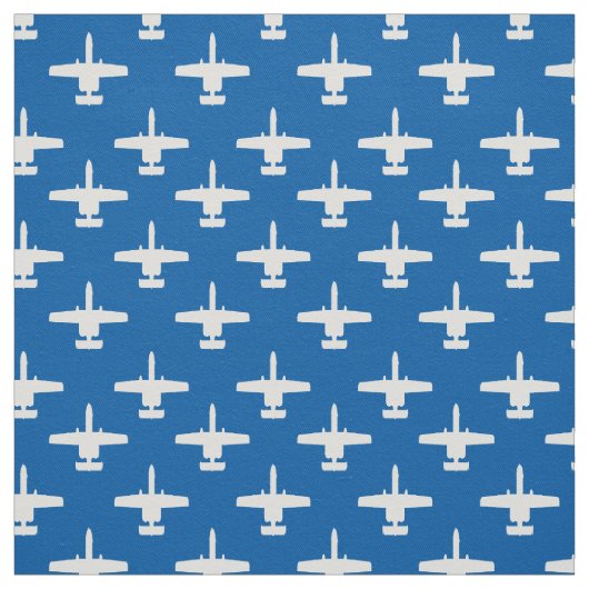 White on Blue A-10 Warthog Attack Jet Muster Stoff (Muster)