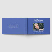 White on Blue Celebration of Life with Foto Guest Gästebuch (Voll)